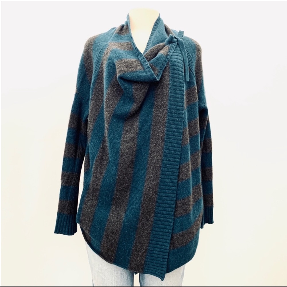 Vince wool/cashmere cardigan w/ asymmetrical wrap